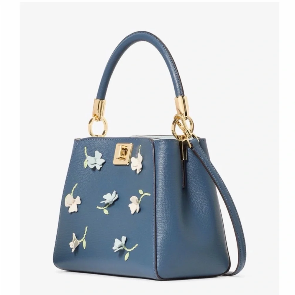 Kate Spade floral appliqué crossbody satchel - Picture 2 of 9